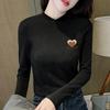 2025 Double-sided Fleece Semi-High Collar Plus Velvet Slimming Long-Sleeve T-shirt