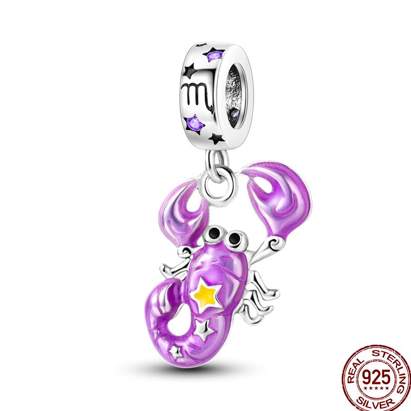 12 Constellation Series Charms Copper Constellation Pendant Suitable For Pan Original Bracelet Diy Jewelry Gift