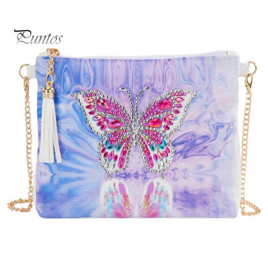 

Сумка через плечо с частичной многофигурной алмазной росписью из искусственной кожи в виде цветка лебедя AA116