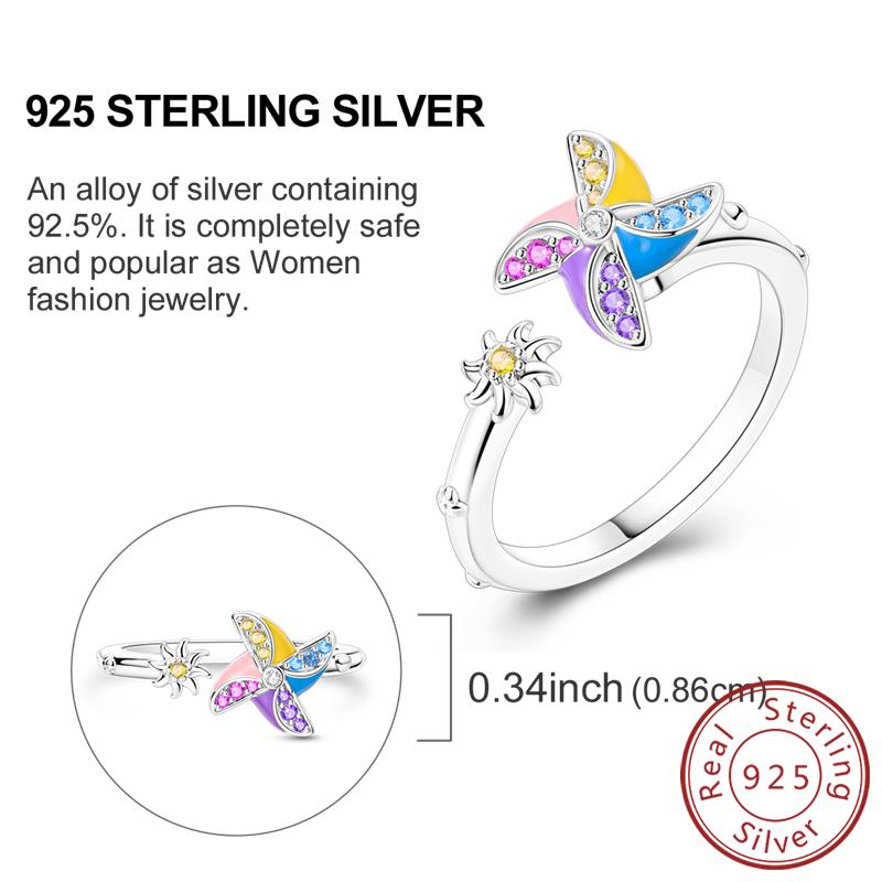 925 Silver Rings for Women Gold Shining Retro Heart Bow Star Ring Size 6 7 8 9 Wedding Anniversary Fashion Fine Jewelry