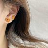 Mini Sterling Silver Cartoon Stud Earrings - Cute Autumn Winter Caramel Bread Design