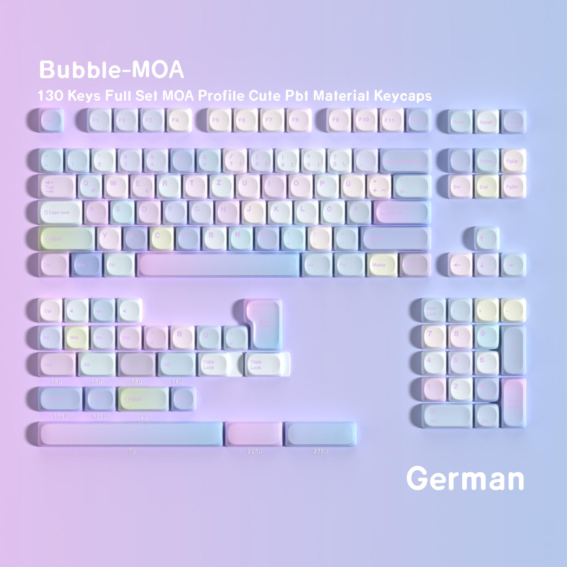 

MOA Bubble PBT Dye-Sublimation Keycaps: Multilingual Options in Arabic, Korean, German, French, Spanish, Zhuyin, Russian & More