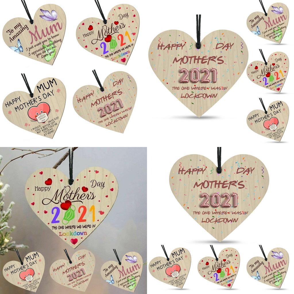Beautiful Wooden Heart Plaque With Black Rope Mothers Day Gift For Lockdown 2021