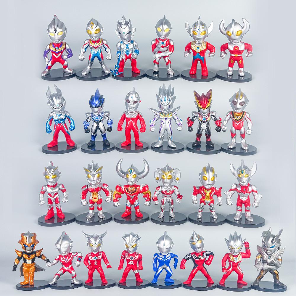 Ultraman Cartoon Character Mini Model Ornament Six Pieces Set For Fans And Giftgiving
