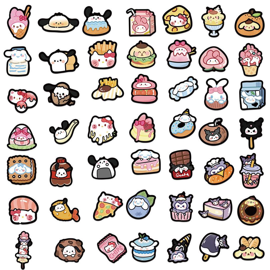 Kreskówkowe Naklejki Sanrio Food Doodle Gitara Notes Bagaż DIY Wodoodporne Hurtowa Sprzedaż