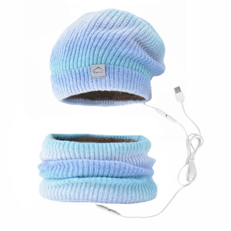 

Usb Heated Hat Scarf Set Fast Heating Heat Neck Wrap Electric Knit Hat Scarf Set синій