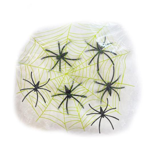Luminous Spider Webs Halloween Decoration Super Stretch Cobwebs Decoration with Fake Spiders for Parties Haunted Houses