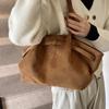 Niche Design Belt Buckle Handbag Tote Bag Bat Bag Matte Suede Wing Bag