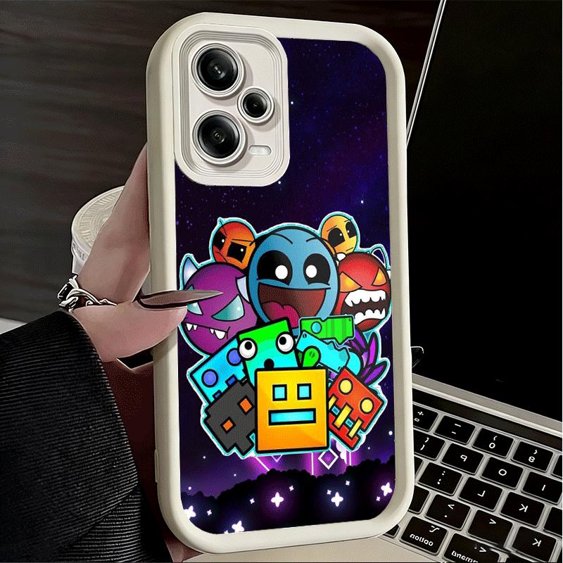 Geometry Dash Game Soft Phone Case for Xiaomi Poco X7 X6 X5 Pro X4 Gt X3 F7 Ultra M8 M7 Redmi 15C 15 14C 13 13C 12 12C 10 10C