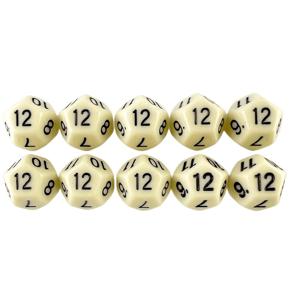 Multi-sided Dice 177mm TRPG DND Digital Dice Game Collection 12 Sided 10 Pieces for Board Games