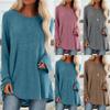 Women's Casual Round Neck Long Sleeve   Color T-Shirt Top Blouse