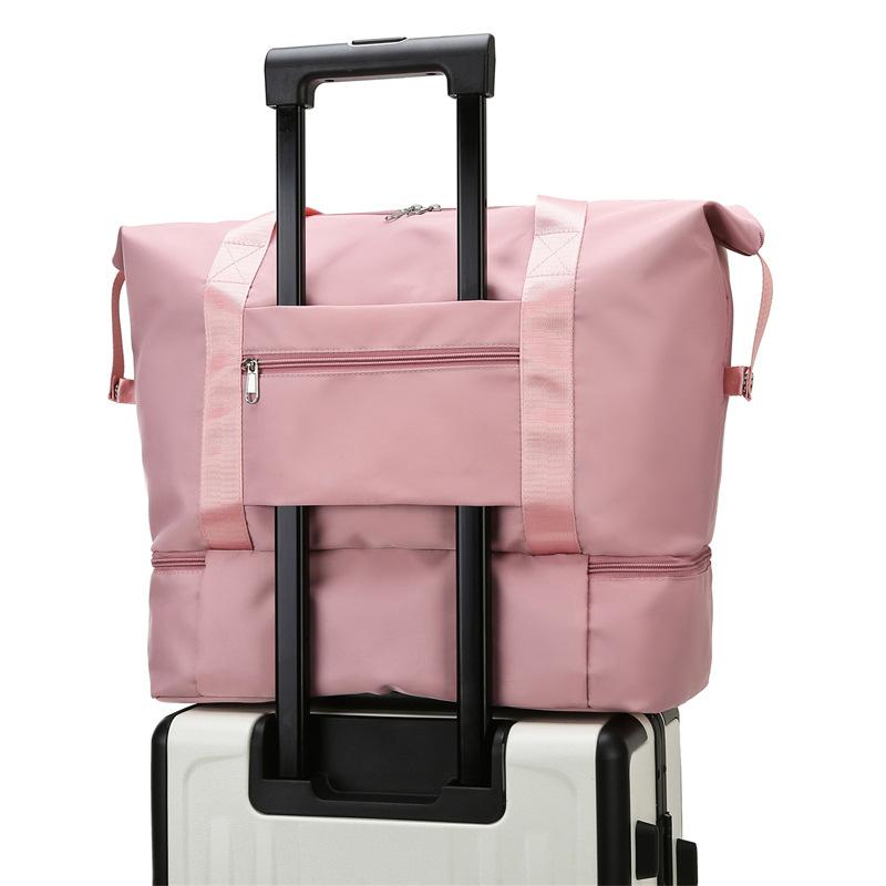 Short-distance travel bag, women's large-capacity shoe compartment, waterproof fitness bag, business trip, labor waiting storage bag, travel bag.