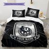 Benutzerdefinierter Name Collingwood Football Club Muster Bettwäsche Steppdecke Set Heimdekoration Geschenk (1 Bettbezug + 2 Kissenbezüge (ohne Füllung))