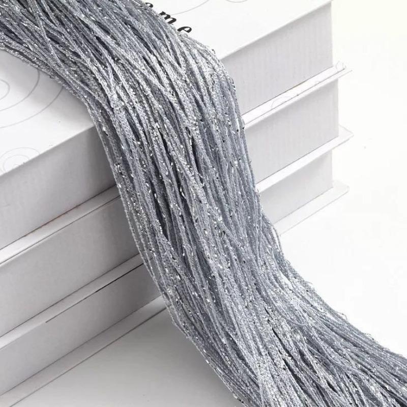 100x200CM Living Room String Curtain Shiny Tassel Silver Line Cortinas Solid Color Window Home Door Divider Curtain