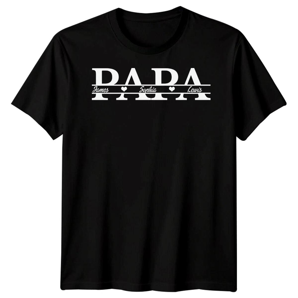 Personalised Mens Papa Funny Fathers Day TTshirt Tee Best Dad Ever Daddy Life#FD S