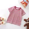 Kids Striped Short Sleeve T Shirt Loose Casual Crew Neck Tee