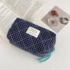 Classic Gingham Octagon Pencil Case With Cotton Material For Daily Use And Travel