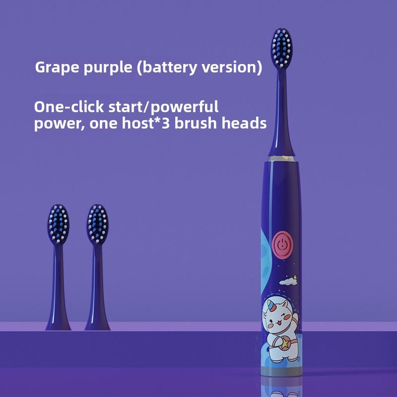 Children's Electric Toothbrush Cartoon Soft Hair IP6 Waterproof Sonic Vibration Rechargeable U-shaped Toothbrush