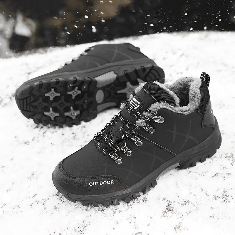 39-47 Large Anti Slip and Wear Resistant Plush Outdoor Sports Warm Snow Boots Mid Top Cotton Shoes Mountaineering Shoes Men's Shoes