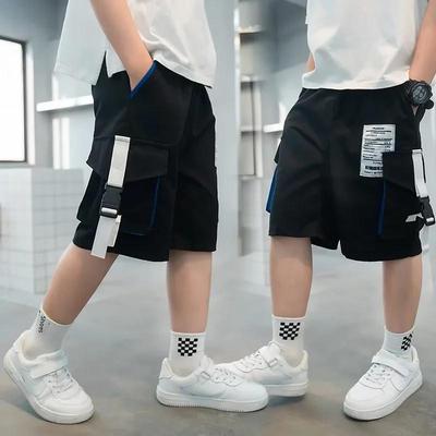 2023 Boys' Summer Shorts - Stylish, Lightweight Medium & Large Children's Trendy Half-Length Overalls