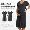 Rochie de Maternitate pentru Alăptare Decolteu în V Largă Mânecă Scurtă Midi Sarcină Postpartum Alăptare Îmbrăcăminte de Casă Amestec Modal