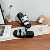 Yuanlitong square head thick-bottomed beach vacation casual slippers women sandals wear summer thick-bottomed heightening cool slippers women