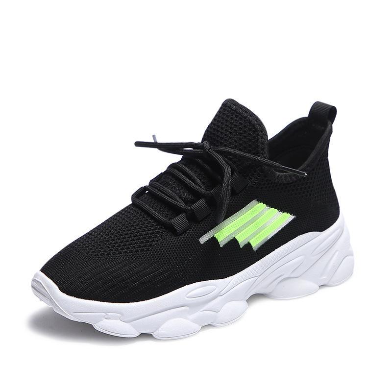 Nový trend dámské obuvi Korejský styl Prodyšné Létající tkané Sportovní podrážka Měkké Prodyšné Dámské ležérní boty Nízký svršek Studentské boty