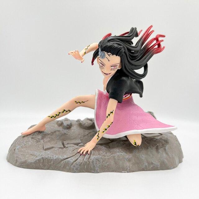 17cm Demon Slayer Anime Figure Kamado Nezuko Action Figure Tanjirou /Inosuke /Shinobu Kimetsu No Yaiba Figurine Model Doll Toys