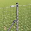 Fence Post Set 2 Pcs Silver Powder Coated Steel