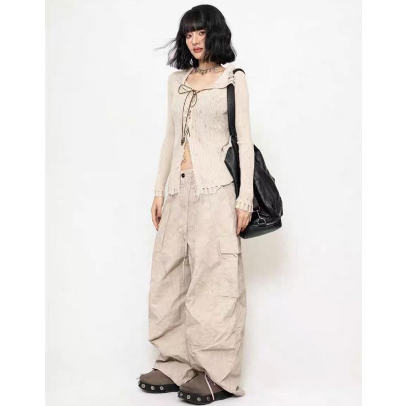 2025 Elegant Women Long Sleeve Pullover Sexy Sweater Korean Style Fashion Slim Fit Knitted Top Lace-up Autumn Solid Knitwear Clothiing