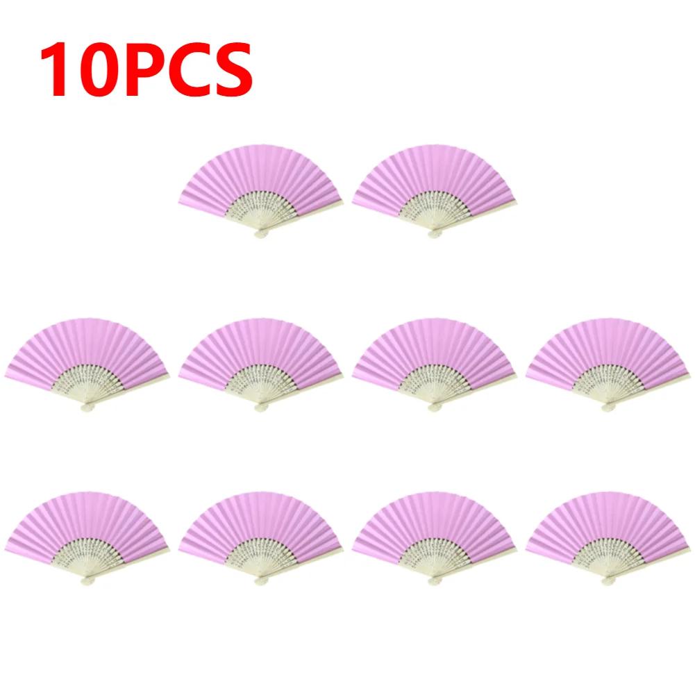 1-50pcs DIY Paper Bamboo Folding Fan Adults Children's Calligraphy Painting Practice Blank White Purple Folding Fan Wedding Gift