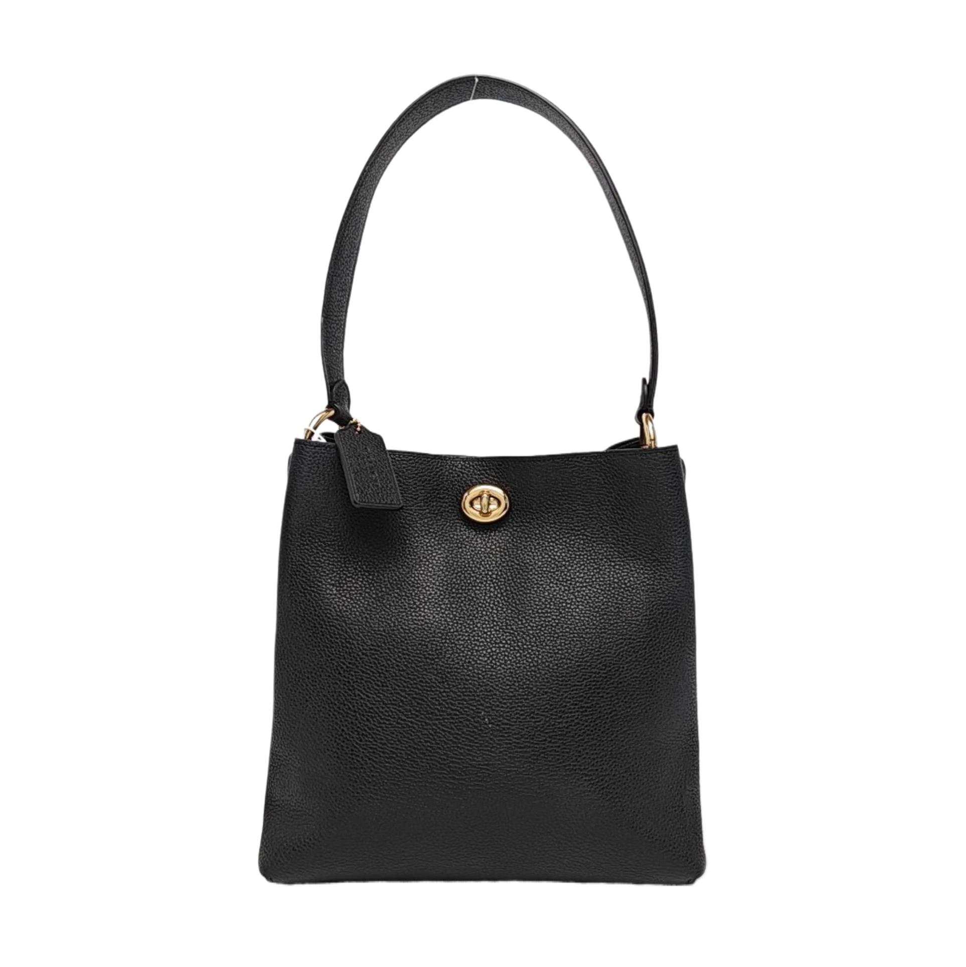 [Pre-Owned] Charlie 26 Solid Color Magnetic Closure Leather Bucket Bag - Excellent #1RV90R4 ONE SIZE