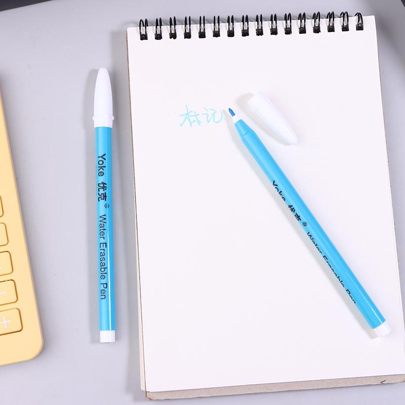 2Pcs Blue Water Erasable Fabric Marking Pen Washable Fabric Pen Disappears In Water Bright Colors Fiber Pen Tips For Quilting