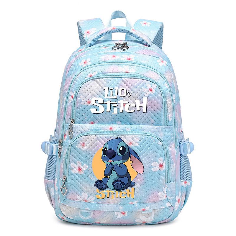 Teen Girl Student Schoolbag with Stitch Pattern Printed Backpack, Children's Large-capacity Schoolbag, Cute Cartoon