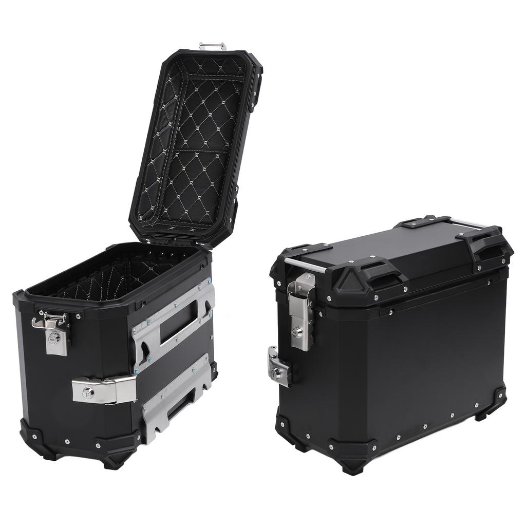 35L Motorcycle Side Case Aluminium Alloy Motorbike Hard Side Saddlebag Box with   Lock Mounting Bracket for Riding Gear Helmet