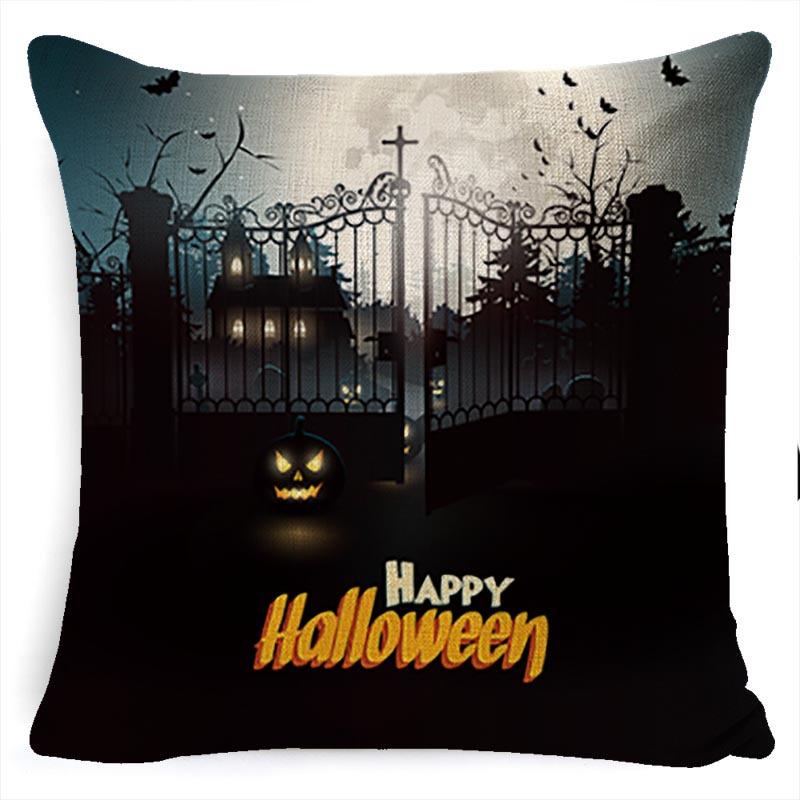 Halloween Pumpkin Horror Series Linen Pillow Cover Car Cushion Pillow