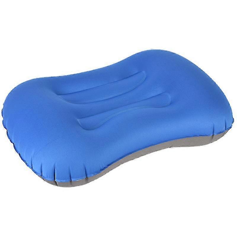 Ink Blue Inflatable Camping Pillow, Ultralight Beach Cushion, Compressible Compact Ergonomic Travel Cushion, Camping Pillows For Hiking, Outdoor, Offi