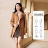 VICTORIA&VERA Women's Golden Double-Breasted Wool Coat