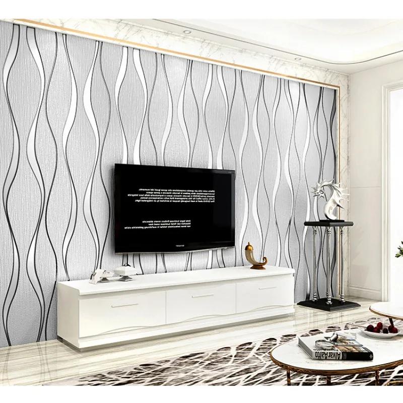 3D Striped Wallpaper For Walls Roll Living Room TV Background Wall Decoration Paper Wall Papers Home Decor Modern Papier Peint