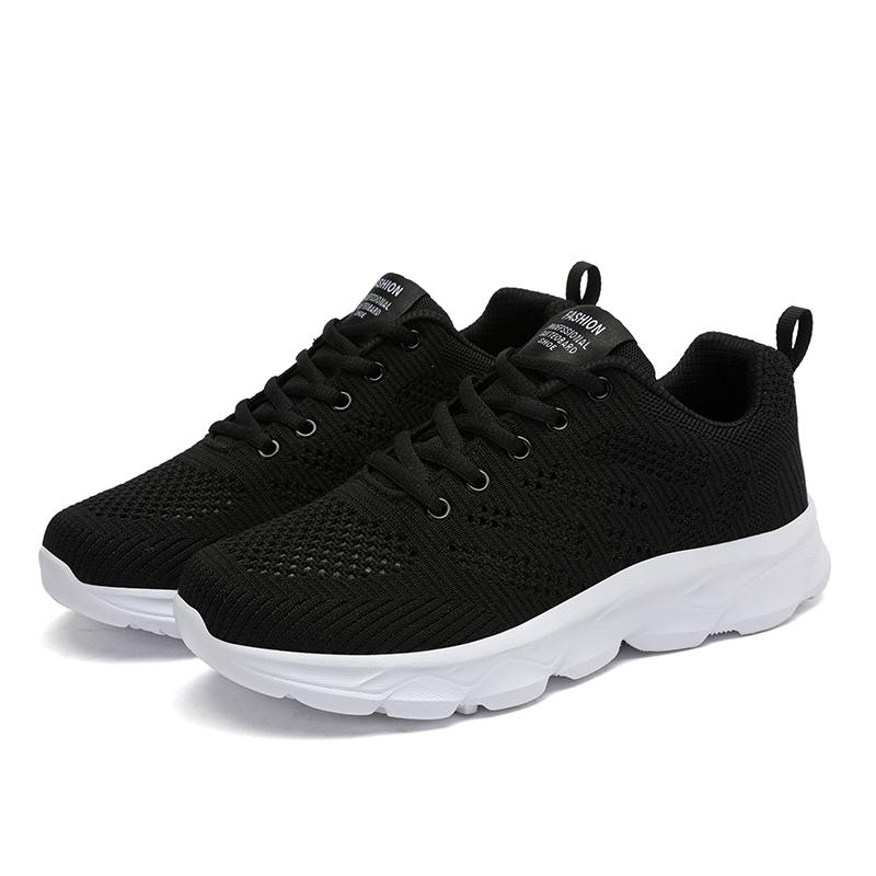 Black Tenis Feminino Women Running Vulcanized Shoes Mesh Light Soft Sneakers Female Flats Platform Lace Up Casual Basket Femme