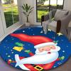 1pc Round Rug Appropriate for Office, Santa Claus Carpet, Versatile Printed Chair Rug, Durable Home Sofa Carpet