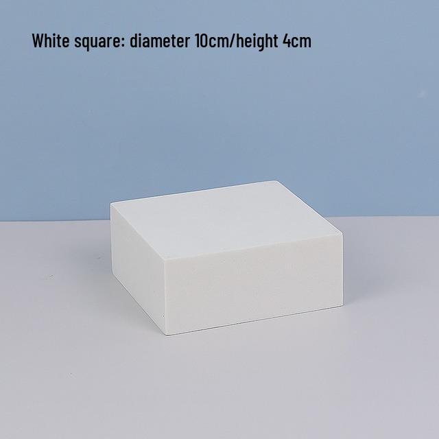 White Foam Geometric Cube Photo Props with Background Board and Small Ornaments