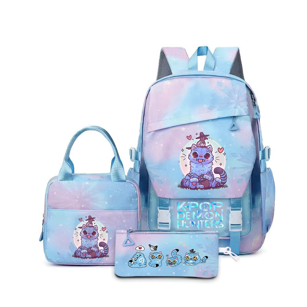 Witch Hunters Three-Piece Backpack Kpop Demon Unters Printed Backpack Lunch Bag