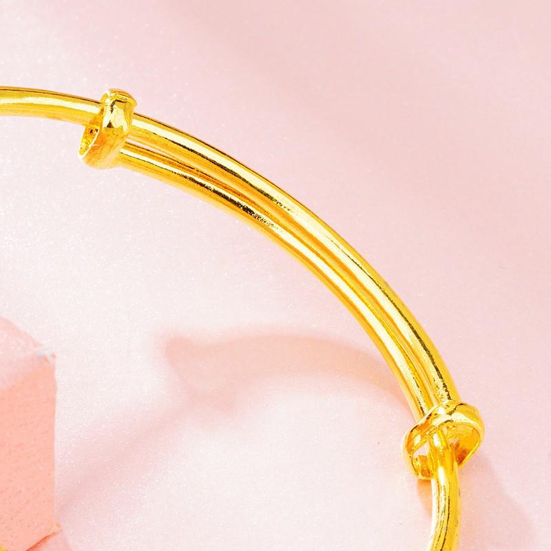 Women's Gold Meteor Shower Bracelet, Adjustable Flat Round Design, Simple & Versatile.