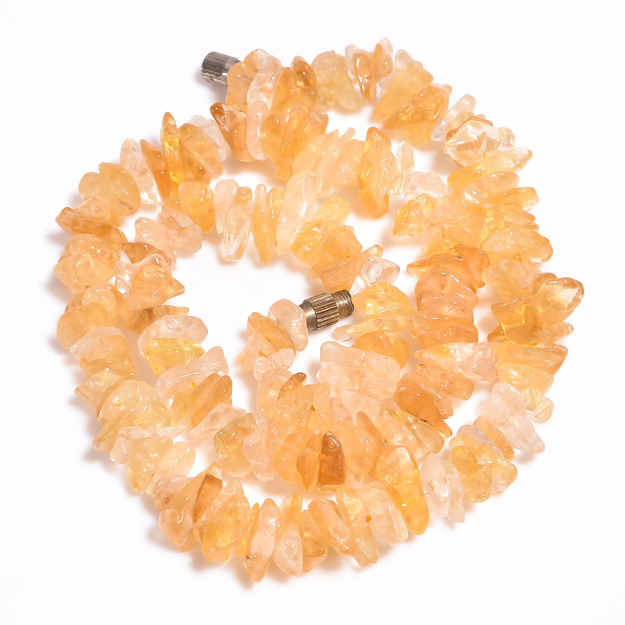 

Натуральный Цитрин Необработанный Гладкие Бусины Ожерелье 7-12 мм 18 UB-8392 UB-8392