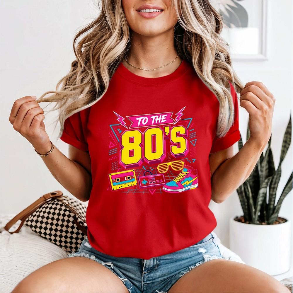 Unisexs Vintage 80s T Shirt Retro 1980 Party Outs Vibrant Print Tee