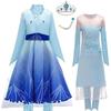 Die Eiskönigin Elsa Anna Kinder Cosplay Kostüm Elegantes Prinzessinnenkleid für Mädchen