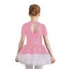 Girls Penguin Costume Color Contrast Sequins Dress Round Neck Short Sleeve Bow Tie Buttons Puffy Mesh Skirt