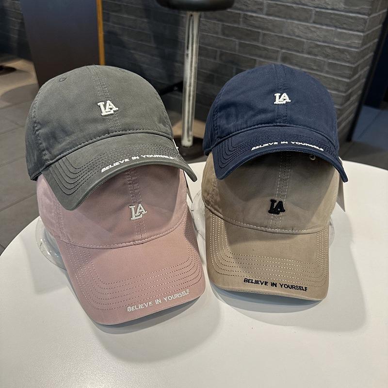 Small letter embroidery simple versatile soft top baseball cap children casual fashion cap men