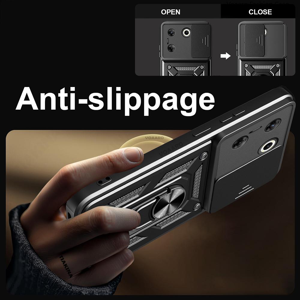 Slide Lens Armor Funda for Tecno Camon 20 Pro 5G Case Magnetic Rotate Ring Stand Holder Cover for Tecno Camon 20 Pro 5G Case